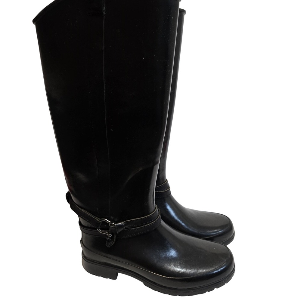 Sperry‎ Top Sider Waterproof Rubber Rain Boots Black Women Size 6